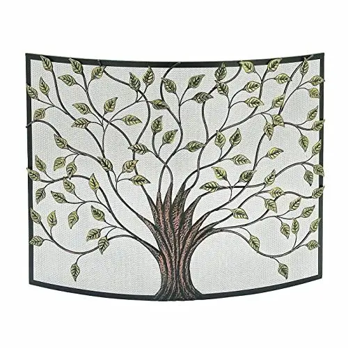 Produktbild: Fireplace Screen Guard, Kaminschutz aus Metall, Funkenschutz, Kaminschutz, Kamin, Baum, Heimdekoration, Eisenrahmen, Kaminschutz, Flache Kaminschutzgitter, dekorativ