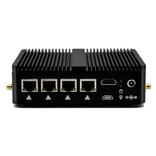 Produktbild: Firewall OPNsense Micro Firewall Appliance Lüfterloser PC 2.5GbE LAN Gigabit Quad Core J4125 OPNsense Firewall PC Lüfterlos 16 GB RAM 4 LAN Mini PC Firewall 512 GB SSD HD WLAN AES-NI Mini PC Firewall