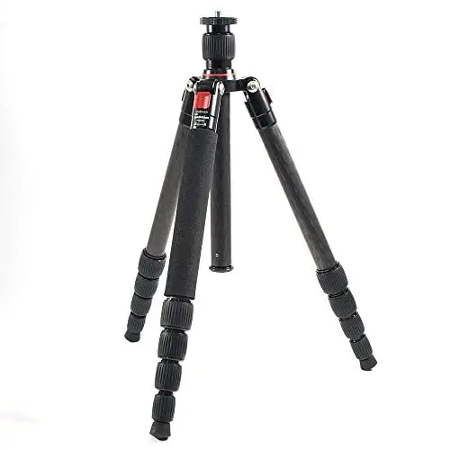 Produktbild: Firmcam FC255 leichtes 4 in 1 Carbon Reise Stativ, Packmaß 38cm – Tripod, Monopod, Reprostativ und Makrostativ – nur 900g