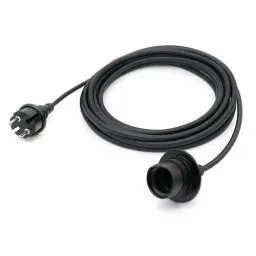 Produktbild: FIRMERST 4,5m E27 Wasserdichte Lampenfassung mit Kabel – IP44 Schutz für Außenbeleuchtung, Schwarz