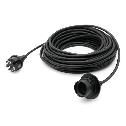 Produktbild: FIRMERST Wasserdichte Lampenfassung E27 mit Kabel Outdoor 10m Schwarz