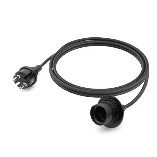 Produktbild: FIRMERST Wasserdichte Lampenfassung E27 mit Kabel Outdoor 2,5m Schwarz