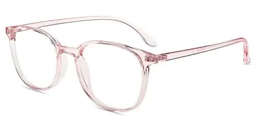 Produktbild: Firmoo Lesebrille mit Sehstärke 1.25 für Damen Herren, Blaulicht Computer Lesebrille für Bildschirme, Blendfreie Lesehilfe TR90 Klar Rosa