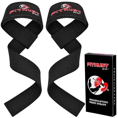 Produktbild: Fitrust zughilfen (gepolstert) für Männer & Frauen Kreuzheben-Gurte für Bodybuilding zughilfen krafttraining mit Kartonverpackung