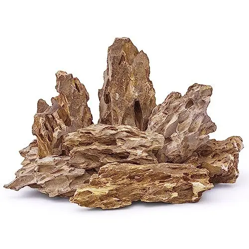 Produktbild: FISCAPE 6 natürliche Aquariumsteine, 15,5 bis 20,5 cm, perfekte Steine für Aquarien, Landschaftsbaumodelle, Aquariumdekoration, Amphibiengehege – Drachensteine