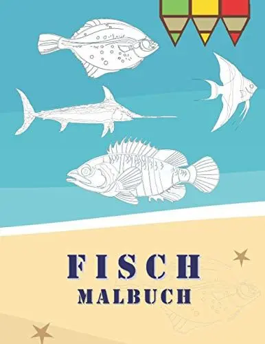 Produktbild: Fisch Malbuch: Unterwasser Malbuch | Fischliebhaber Geschenke | einseitige Malvorlagen