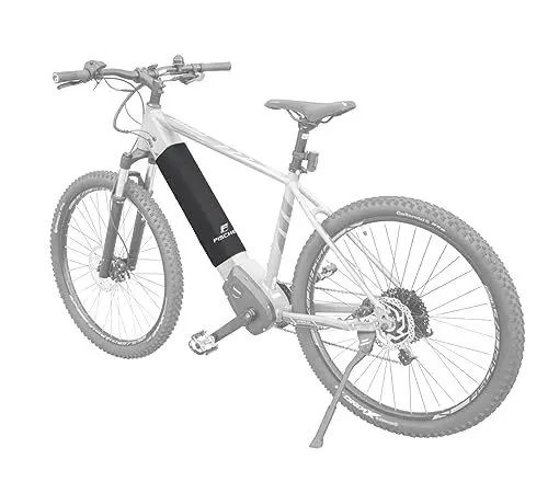 Produktbild: FISCHER 50394 Schutzhülle für integrierten E-Bike Akku, Neopren, schwarz, Schutz vor Nässe, Staub und Schmutz, universelle Anbringung