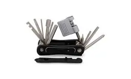 Produktbild: FISCHER 50405 Multifunktionswerkzeug E-Bike 15 teilig | Multitool | Werkzeuge für E-Bikes | Reparatur Set | Fahrradwerkzeug | Werkzeugset, Schwarz