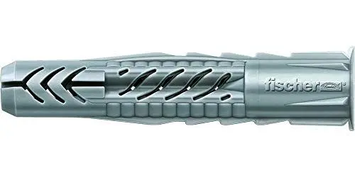 Produktbild: FISCHER 72095 Universaldübel UX 6 x 50 R, Schachtel mit 100 Nylondübeln, Allzweckdübel mit Rand, für optimalen Halt bei Befestigungen in Beton, Gipskarton, Kalksand-Lochstein uvm.