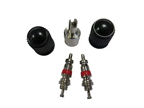 Produktbild: FISCHER 85492 Unisex – Erwachsene Ventil-Set Auto mit Werkzeug5tlg,schwarz/Silber,Normal