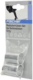 Produktbild: FISCHER 85642 Reduzierhülsen-Set | Fahrrad Sattel-Stützen 3er Pack | kombinierbar | Sattelstützendurchmesser von 25,4 mm | Silber