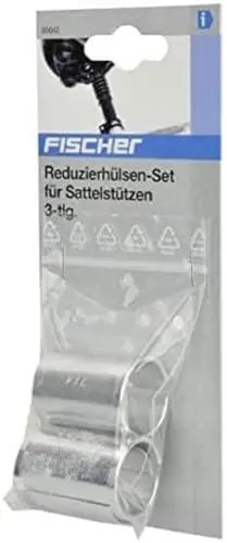 Produktbild: FISCHER 85642 Reduzierhülsen-Set | Fahrrad Sattel-Stützen 3er Pack | kombinierbar | Sattelstützendurchmesser von 25,4 mm | Silber