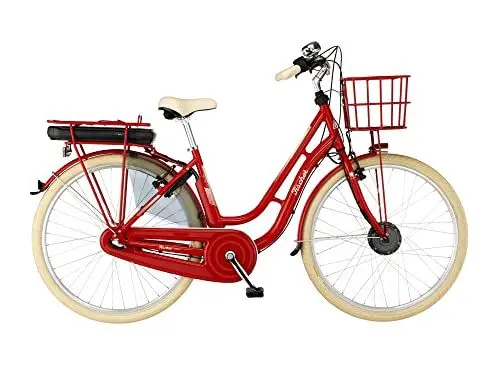 Produktbild: FISCHER E-Bike City CITA RETRO 2.0, Elektrofahrrad für Damen und Herren, RH 48 cm, Frontmotor 32 Nm, 36 V Akku, rot glänzend