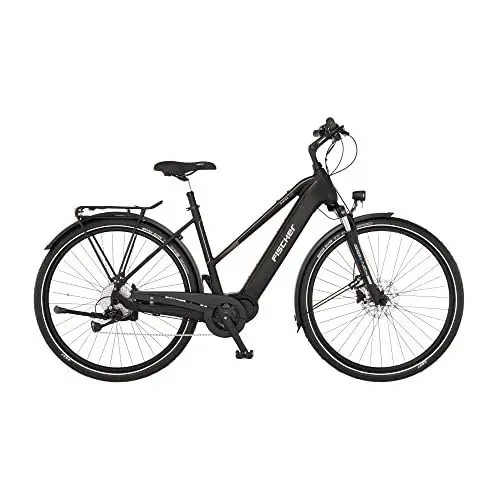 Produktbild: FISCHER E-Bike Trekking VIATOR 4.2i, Elektrofahrrad für Damen und Herren, RH 50 cm, Mittelmotor 80 Nm, 36 V Akku, schwarz matt