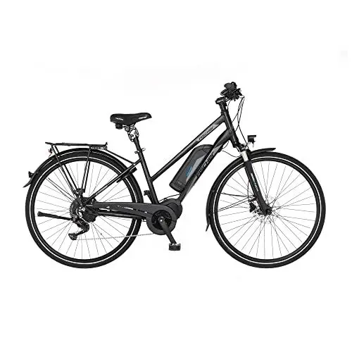 Produktbild: FISCHER E-Bike Trekking VIATOR ETH 1861 Elektrofahrrad für Damen und Herren, RH 49 cm, Mittelmotor 80 Nm, 48 V Akku, schwarz matt, 49cm-627Wh