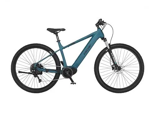 Produktbild: FISCHER E-Mountainbike MONTIS 4.1i, Elektrofahrrad für Damen und Herren, RH 43 cm, Mittelmotor 80 Nm, 36 V Akku, eisdunkeltürkis matt