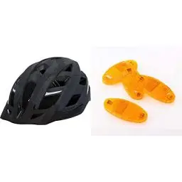 Produktbild: FISCHER Erwachsene Fahrradhelm, Radhelm, Cityhelm Urban Plus Brooklyn, L/XL, 58-61 cm, anthrazit matt, mit beleuchtetem Innenring-System & Unisex Fischer Fahrrad Reflektor 85400 Orange, Gelb