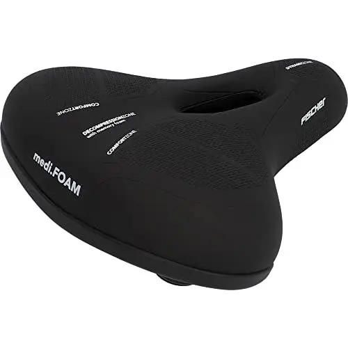 Produktbild: FISCHER Fahrrad Sattel City Memory Foam R.e.Med, Fahrradsattel für City Fahrrad, besonders leicht, extrem bequem, Schwarz