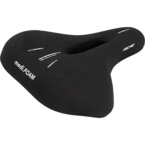 Produktbild: FISCHER Fahrrad Sattel Trekking Memory Foam R.e.Med, Fahrradsattel für Trekking Bikes, besonders leicht, extrem bequem, Schwarz