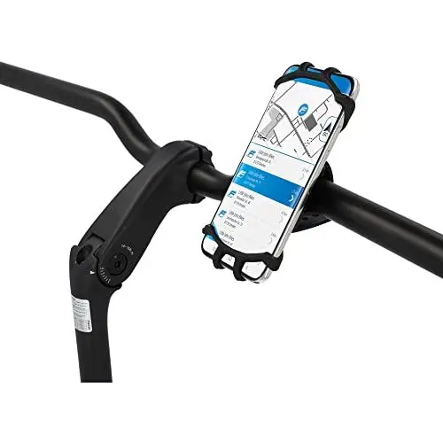 Produktbild: FISCHER Fahrrad und Scooter Handy Halterung, Smartphone Halterung, Universal Handyhalter, 360° drehbar, für 3,5 - 6,5 Zoll Smartphones, Schwarz