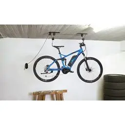 Produktbild: FISCHER Fahrradlift Plus | Tragkraft bis 30 kg | Fahrradhalterung | Deckenhalterung für Fahrräder und E-Bikes | Bis zu 4 m Deckenhöhe | mechanisch | Deckenlift, Aluminium, Schwarz