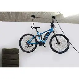 Produktbild: FISCHER Fahrradlift Profi Plus | Tragkraft bis 57 kg | Fahrradhalterung | Deckenhalterung für Fahrräder und E-Bikes | Bis zu 4 m Deckenhöhe | mechanisch | Deckenlift, Schwarz
