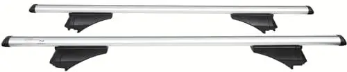 Produktbild: FISCHER Relingträger CrossLine XL, für Fahrradträger, Dachboxen oder Skihalter, für integrierte Dachreling, Tragkraft 75 kg, vormontiert, inklusive Schloss, Barrenstärke 45 x 28 mm, Barrenlänge 131 cm