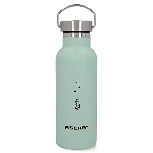 Produktbild: FISCHER Trinkflasche Edelstahl 500 ml | Kinder | Schraubverschluss | lebensmittelecht, Grün