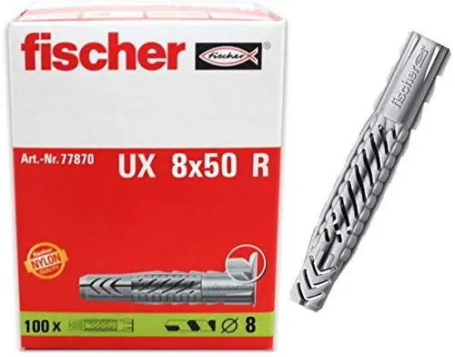 Produktbild: Fischer 077870 Nylondübel UX 8x50 R, 100 Stück