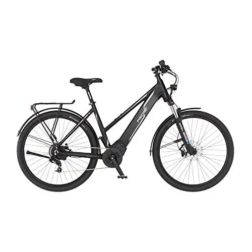 Produktbild: Fischer E-Bike ATB, Terra 5.0i Elektrofahrrad für Damen und Herren, RH 49 cm, Mittelmotor 50 Nm, 36 V Akku im Rahmen, schwarz matt, 27,5 Zoll