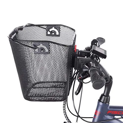 Produktbild: Fischer E-Bike Lenkerkorb mit Schnellbefestigung, speziell für E-Bikes entwickelt, Tragkraft 5kg, passend für alle gängigen Displays mit Einer Breite von 9 cm, u.a. für Bosch Displays, schwarz