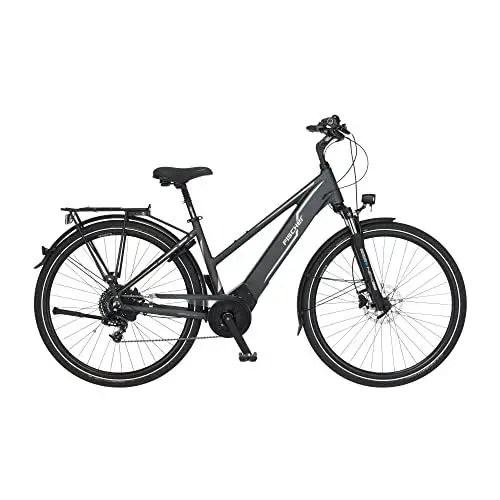 Produktbild: Fischer E-Bike Trekking, VIATOR 5.0i Elektrofahrrad für Damen, RH 44 cm, Mittelmotor 50 Nm, 36 V Akku im Rahmen, schiefergrau matt, 28 Zoll