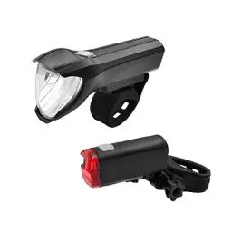 Produktbild: Fischer Fahrrad Beleuchtungs-Set 50/25/15 Lux, Akku-Leuchtenset, Front- und Rückleuchte, mit Akku und USB-Ladefunktion, 3 Leuchtfunktionen, Spritzwasserschutz nach IP44, StVZO-zugelassen