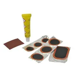 Produktbild: FISCHER Fahrrad Flickbox, Reparatur-Set für Schläuche, Pannen-Flickzeug-Set, einfache Anwendung, ideal für unterwegs, 9-teilig, Weiß