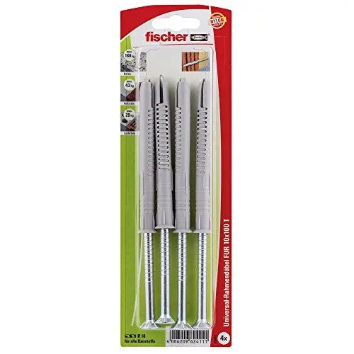 Produktbild: Fischer Universal-Rahmendübel FUR 10 x 100 T K SB-K, 4 x Sicherheitsschraube 7 x 105 T40, vormontiert, 062411