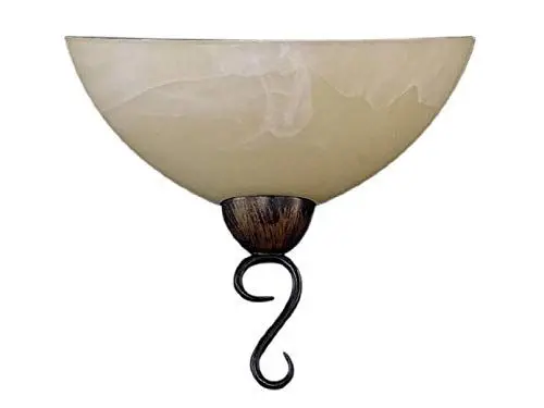 Produktbild: Fischer & Honsel Leuchten 31341 Wandleuchte rostfarbig antik Glas alabasterfarbig champ Braun 12 x 24 x 22 cm (LxBxH)