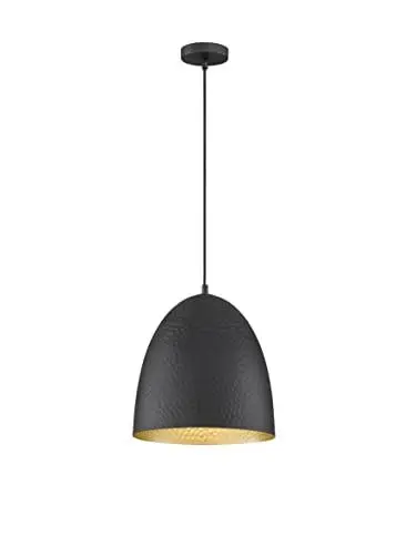 Produktbild: Fischer & Honsel Pendelleuchte Mylon, Hängeleuchte 1-flammig, Moderne Esstischleuchte, 1xE27, Schwarz & Goldfarben, Ø30cm