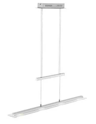 Produktbild: Fischer & Honsel Pendelleuchte, Tenso TW | nickelfarben matt/chromefarben | L: 115 cm, B: 9 cm | Höhe: 80-150 cm | stufenlos dimmbar | Farbtemperatureinstellung 3 Stufen | 60993 | EEG: F