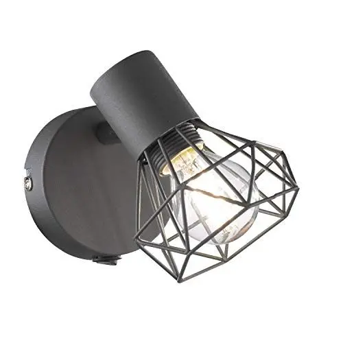 Produktbild: Fischer & Honsel Wandspot RAN, 1x E14 max. 40 Watt, grau matt/chrom, m.Schalter, 13,5x8x16cm, Strahler grau 1 flammig, 32470