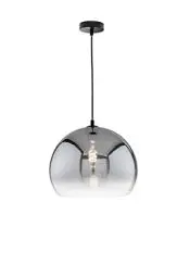 Produktbild: Fischer & Honsel | Pendelleuchte, Amos | sandschwarz| Glas| rauchfarben zu klar| D: 35,00 cm | Ausl. Decke: 150,00 cm| 1x E27 max. 40,0 Watt| 60836