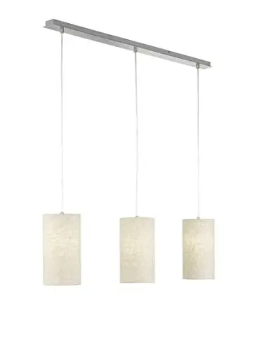 Produktbild: Fischer & Honsel | Pendelleuchte, Thor | nickel matt| Stoffschirm sandfarben Leinen| L: 110,00 cm, B: 16,00 cm,| Ausladung : 150,00 cm| 3x E27 max. 40 Watt | 60584