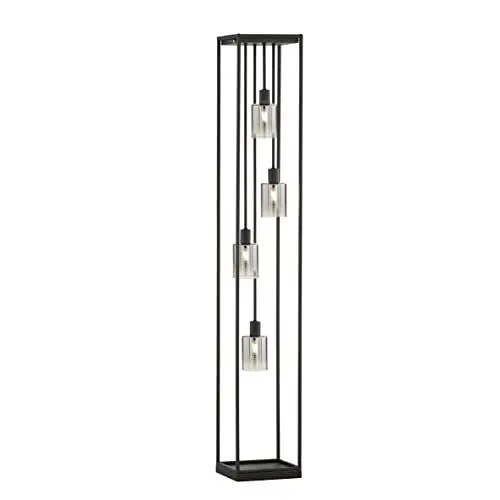 Produktbild: Fischer & Honsel | Stehleuchte, Iska | sandschwarz| Glas| rauchfarben zu klar| L: 22,00 cm, B: 22,00 cm, H: 142,50 cm| mit Schalter schaltbar| 4x E14 max. 10,0 Watt| 40428
