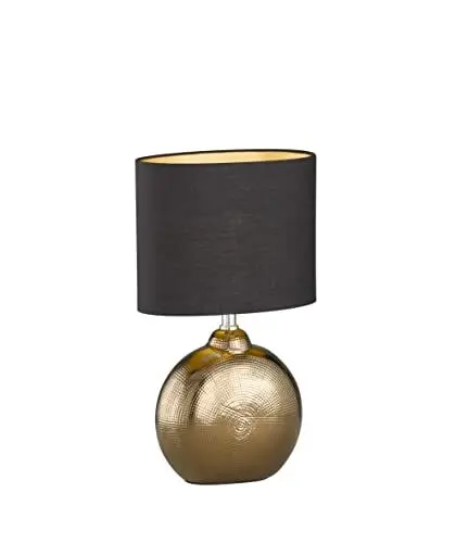 Produktbild: Fischer & Honsel | Tischleuchte, Foro | bronzefarben antik| Stoffschirm| schwarz chintz innen goldfarben| L: 23,00 cm, B: 13,00 cm, H: 36,00 cm,| mit Schnurschalter| 1x E14 max. 40 Watt | 50558