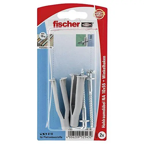 Produktbild: fischer 052543 HK SB-Karte, Inhalt Hohlraumdübel NA 10 x 55, 2 x Winkelhaken 5 x 70