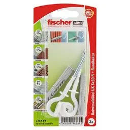 Produktbild: fischer 094289 RH N K SB-Karte, Inhalt Universaldübel UX 8 x 50 R (mit Rand), 2 x Rundhaken 5,5 x 87, nylonbeschichtet, 100 x 50 x 50 cm