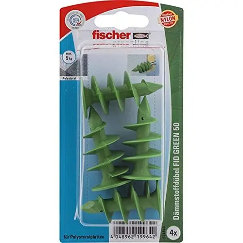 Produktbild: fischer 524840 K, Inhalt: 4 x Dämmstoffdübel FID Green 50