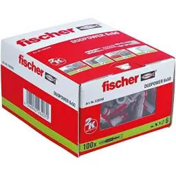 Produktbild: fischer DuoPower 6 x 50, Universaldübel, leistungsstarker 2-Komponenten-Dübel, Kunststoffdübel zur Befestigung in Beton, Ziegeln, Stein, Gipskarton uvm., ohne Schrauben, 100 Stück