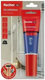Produktbild: fischer Dichtkleber 120g, Kleb- & Dichtstoff in Weiß, zum Verkleben und Abdichten, wasserbeständiger Universalkleber, handliche Tube, Verwendung ohne Werkzeug
