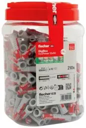 Produktbild: fischer DuoPower 10 x 50 in der BigBox, 210 Universaldübel, leistungsstarker 2-Komponenten-Dübel, Kunststoffdübel zur Befestigung in Beton, Ziegeln, Stein, Gipsbauplatten uvm., ohne Schrauben