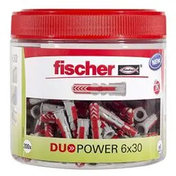 Produktbild: fischer DuoPower 6 x 30, handliche Runddose mit 200 Universaldübeln, leistungsstarker 2-Komponenten-Dübel, Kunststoffdübel zur Befestigung in Beton, Ziegeln, Stein, Gipskarton uvm.